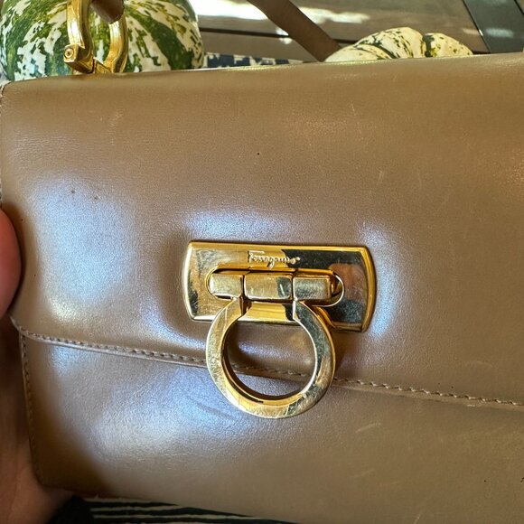 Salvatore Ferragamo Gancini Mini Tan Crossbody - Picture 8 of 15